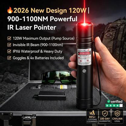 💥 ⚡2026 New Design 120W 900-1100NM Powerful IR Laser Pointer