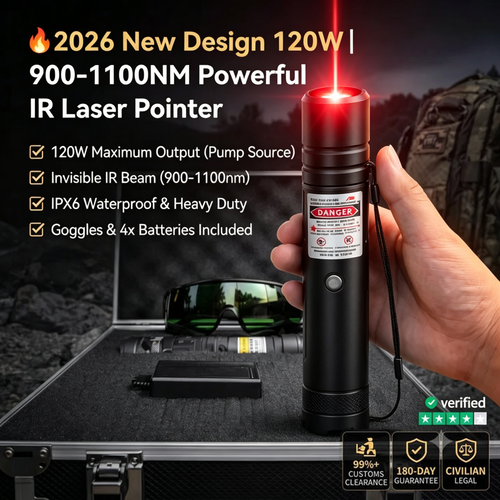 💥 ⚡2026 New Design 120W 900-1100NM Powerful IR Laser Pointer