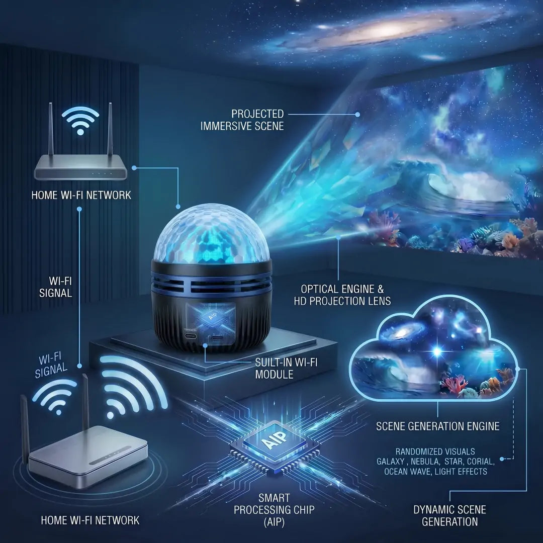 Official Store | 💖360° Smart Holographic Starry Sky Projector (HD Smart Dynamic 5D)