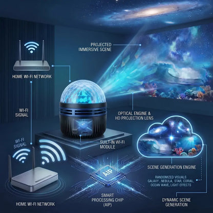 Official Store | 💖360° Smart Holographic Starry Sky Projector (HD Smart Dynamic 5D)